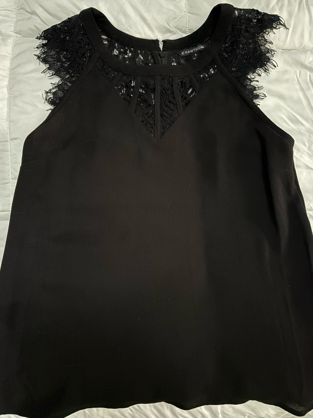 Hawthon Black Lace-Trim Sleeveless Camisole